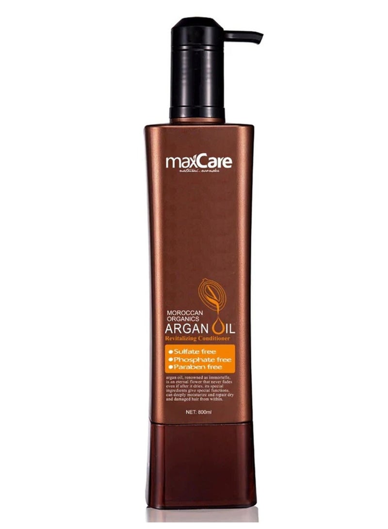 Maxcare Argan Oil Revitalizing Shampoo - 800ml & Revitalizing Conditioner Paraben-free with Argan Oil (800ml) Bundle - Image 2